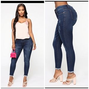 Sugar and spice ankle Jean's dark denim